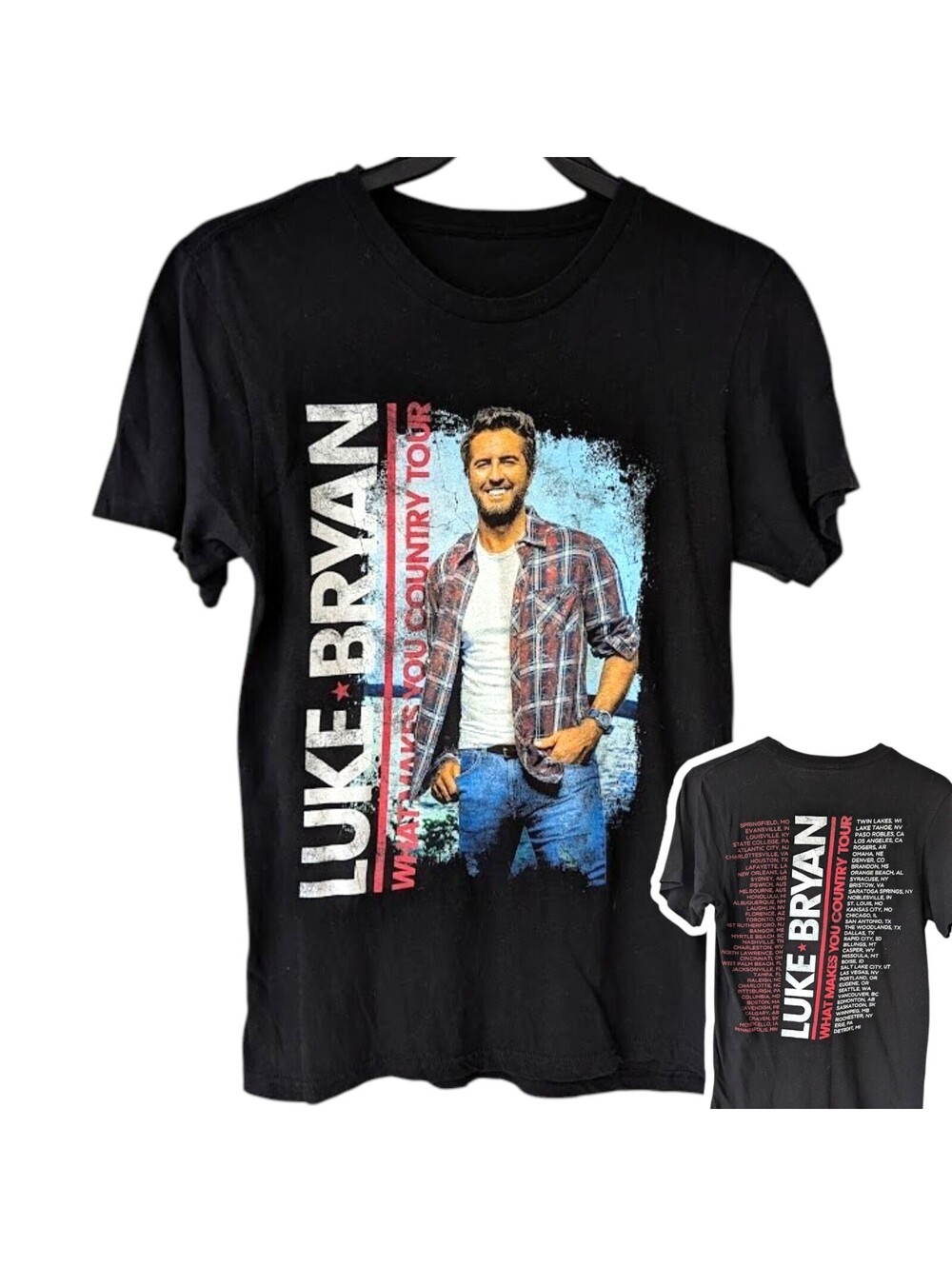 Luke Bryan T-Shirt Small What Makes You Country Tour 2018 Concert Tee 18.5x27